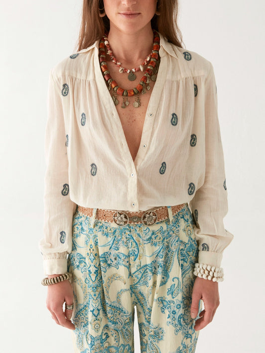 Maison Hotel Dylan Blouse in ivory 1