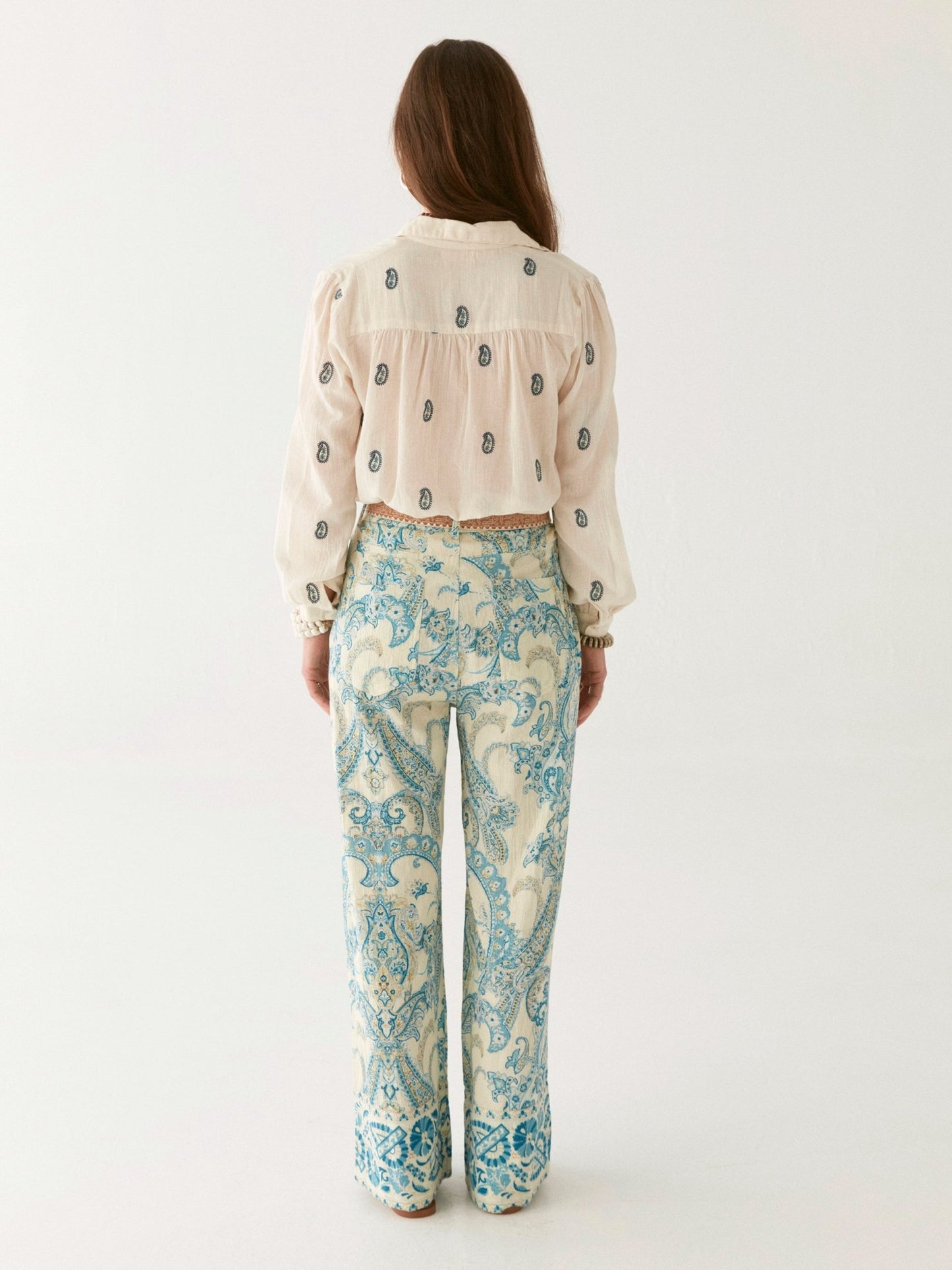Maison Hotel Dylan Blouse in ivory back shot 2