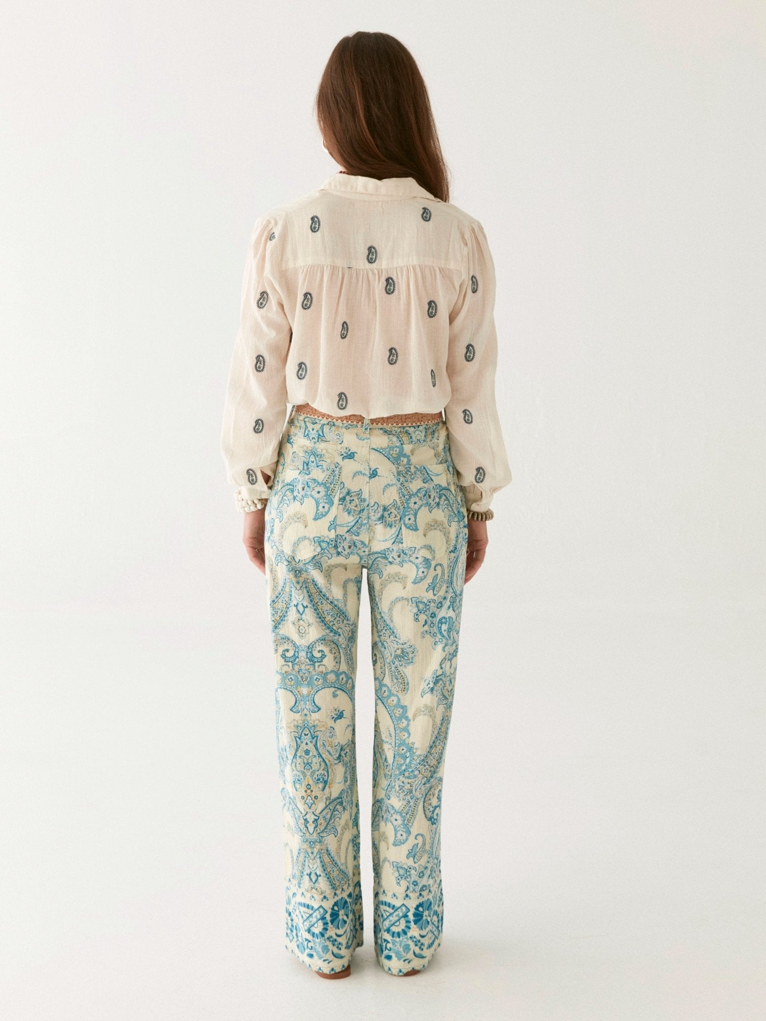 Maison Hotel Dylan Blouse in ivory back shot 2