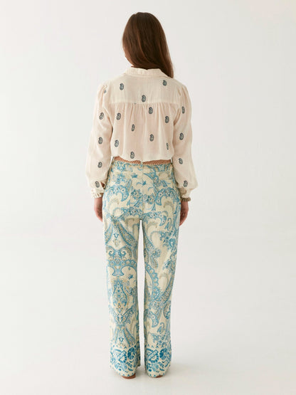 Maison Hotel Dylan Blouse in ivory back shot 2