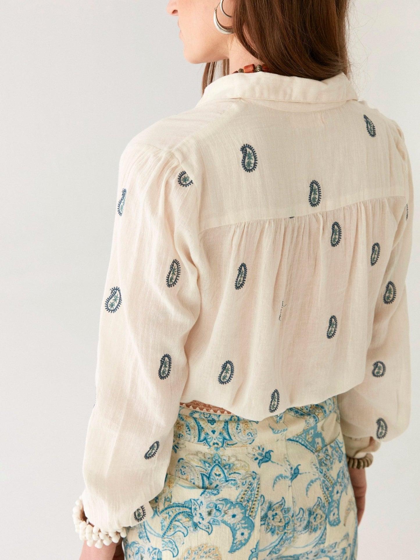 Maison Hotel Dylan Blouse in ivory back shot