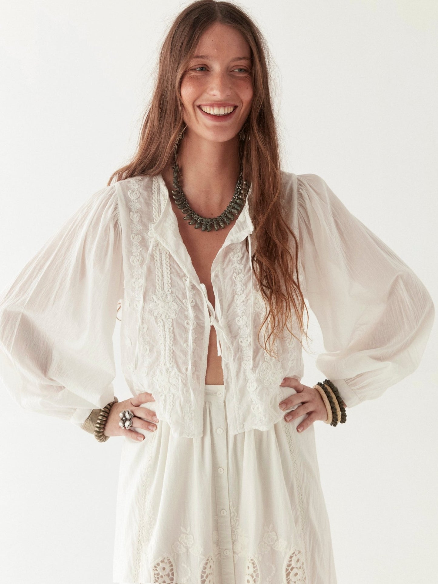 Maison Hotel Ludovica Pearl Blouse – lord Byron shot 2