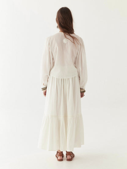 Maison Hotel Ludovica Pearl Blouse – lord Byron back shot full length