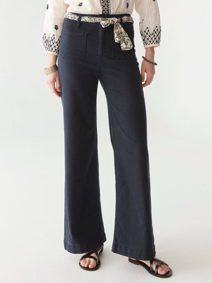 Maison Hotel Sybille Blouse blue lagoon full length bottoms
