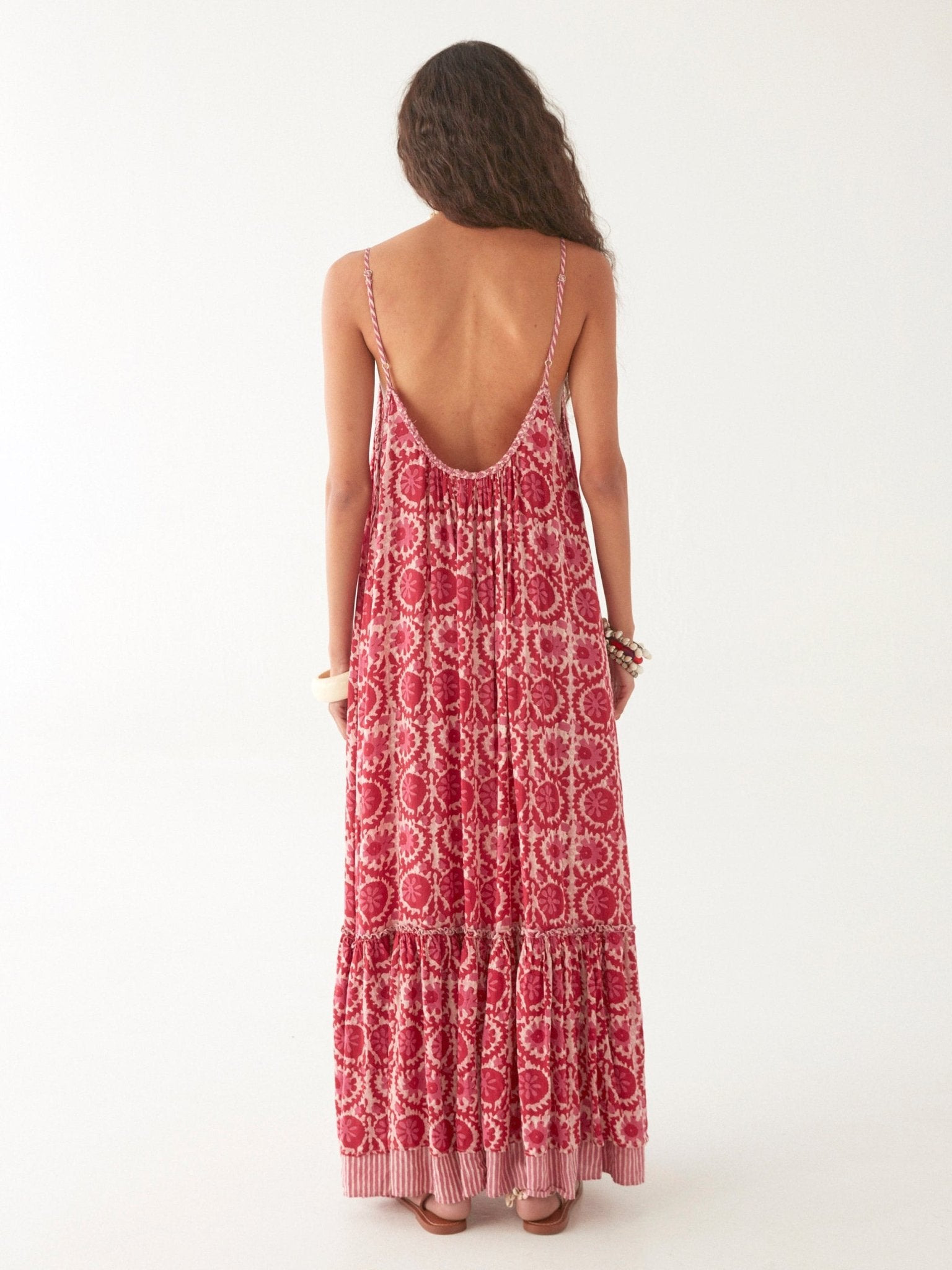Maison Hotel Valeria Dress in Flamingo Grooves back shot