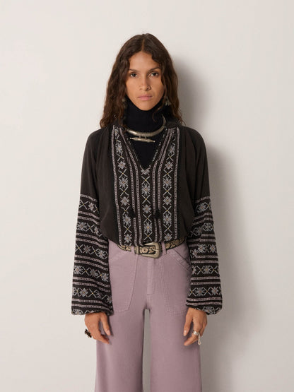 Maison Hotel Virginia Blouse in dusty Blue 1