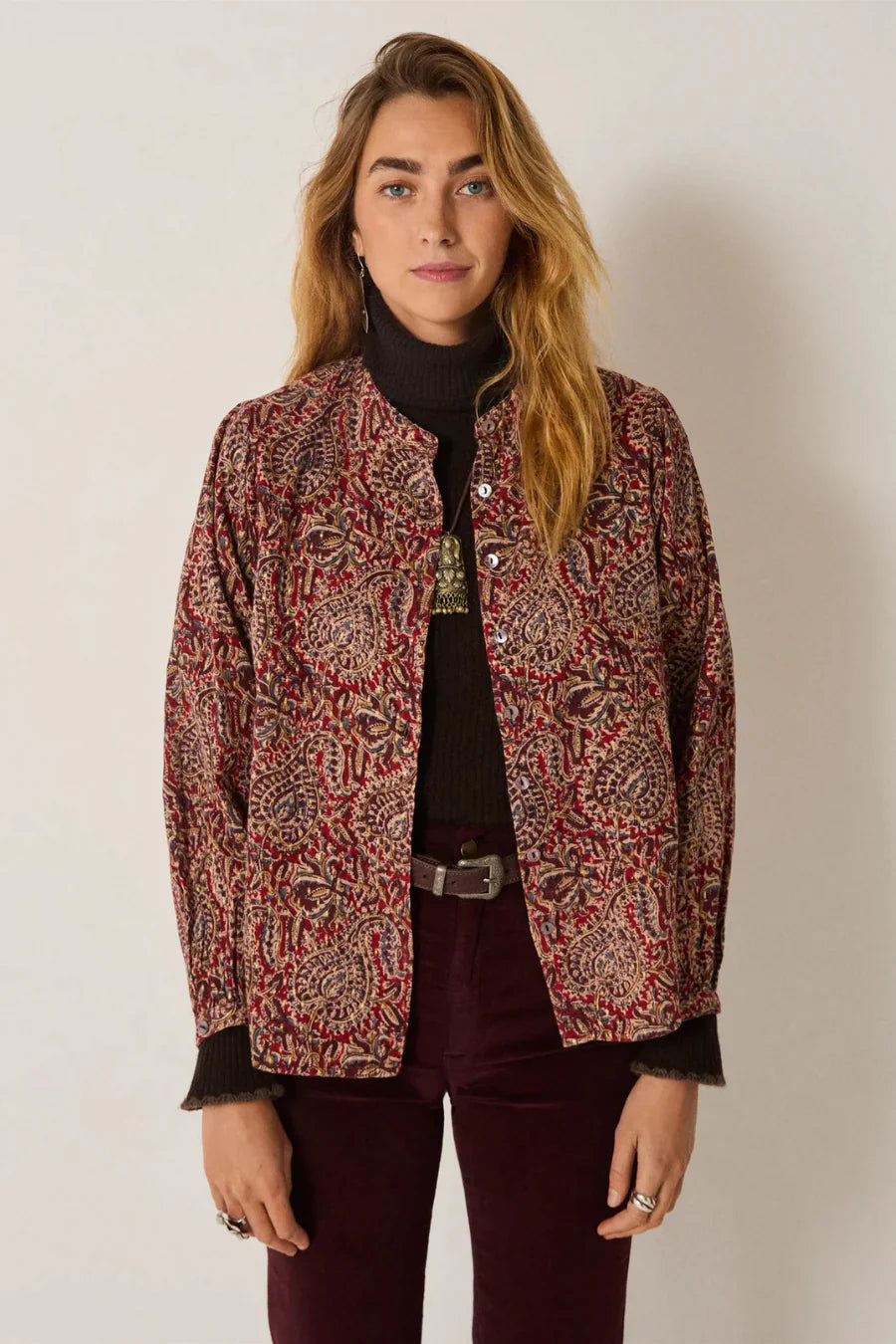 Maison Hotel Marilyn Blouse – Johnny Walker print 