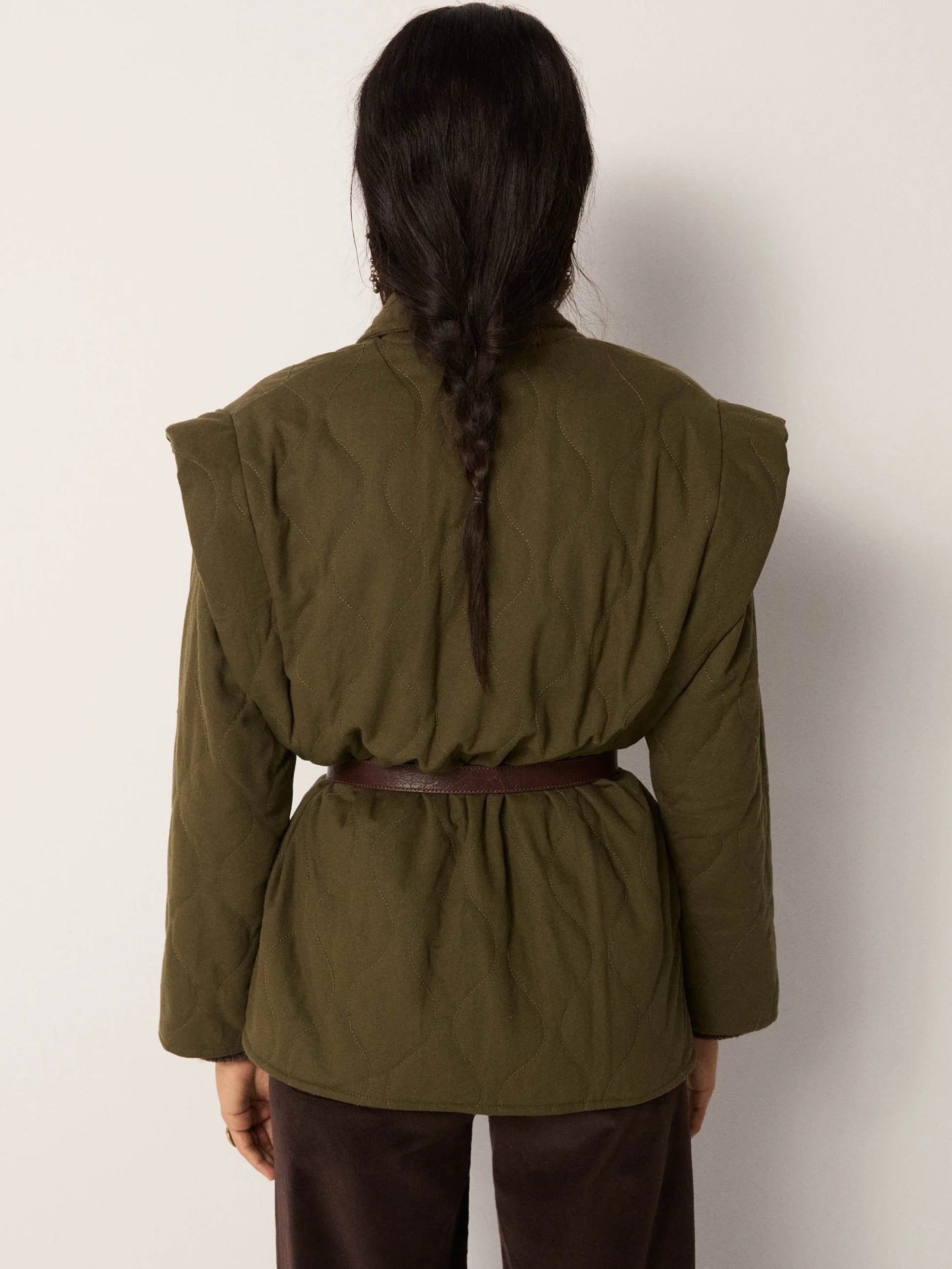 Maison Hotel Lucille Jacket in Olive Bloom back shot