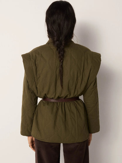 Maison Hotel Lucille Jacket in Olive Bloom back shot