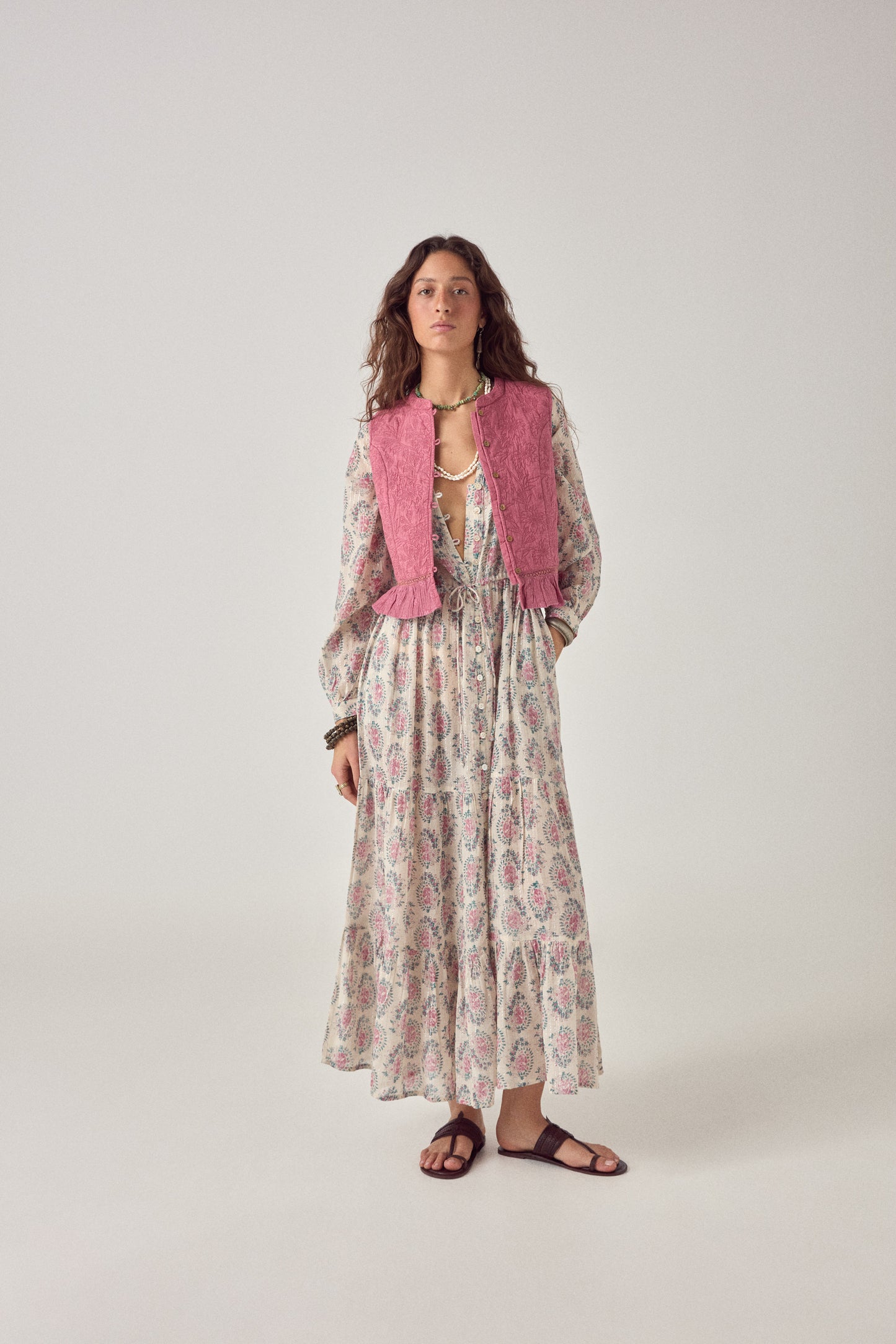 Maison Hotel Anne Dress Azalea Dusty with vest
