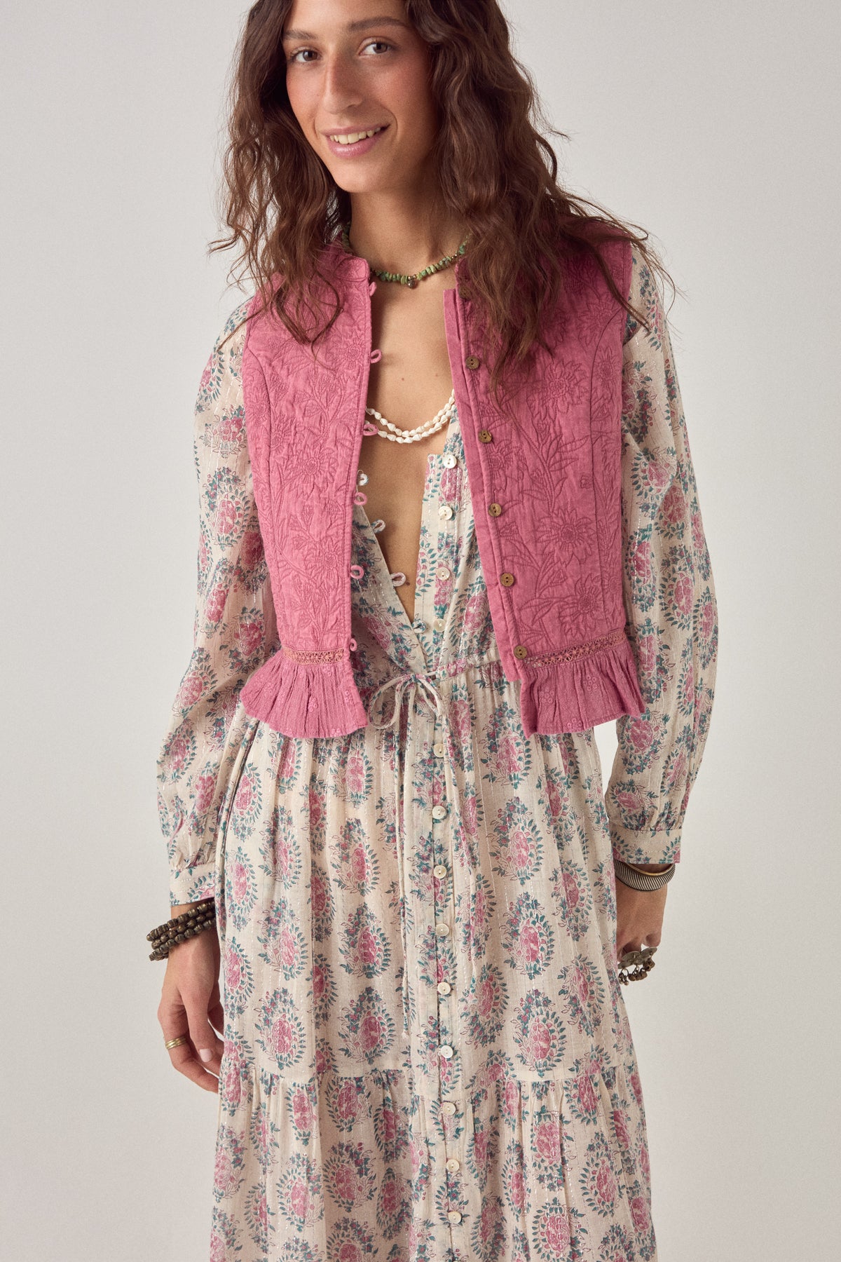 Maison Hotel Anne Dress Azalea Dusty with vest 2