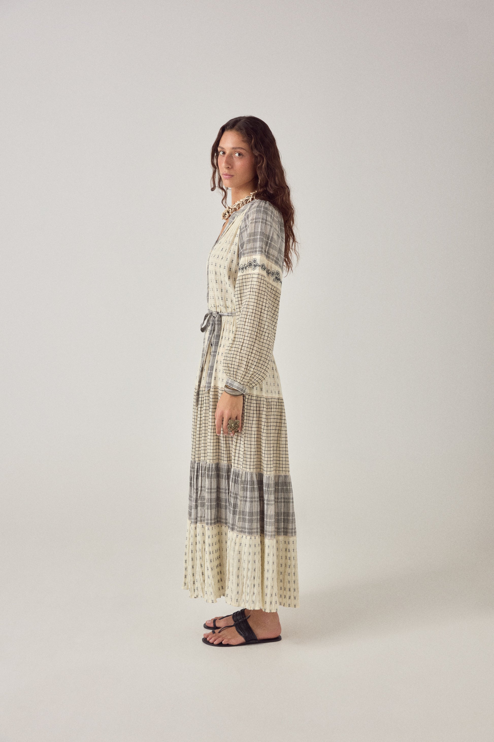 Maison Hotel Alba Dress Patchwork Notes image 4