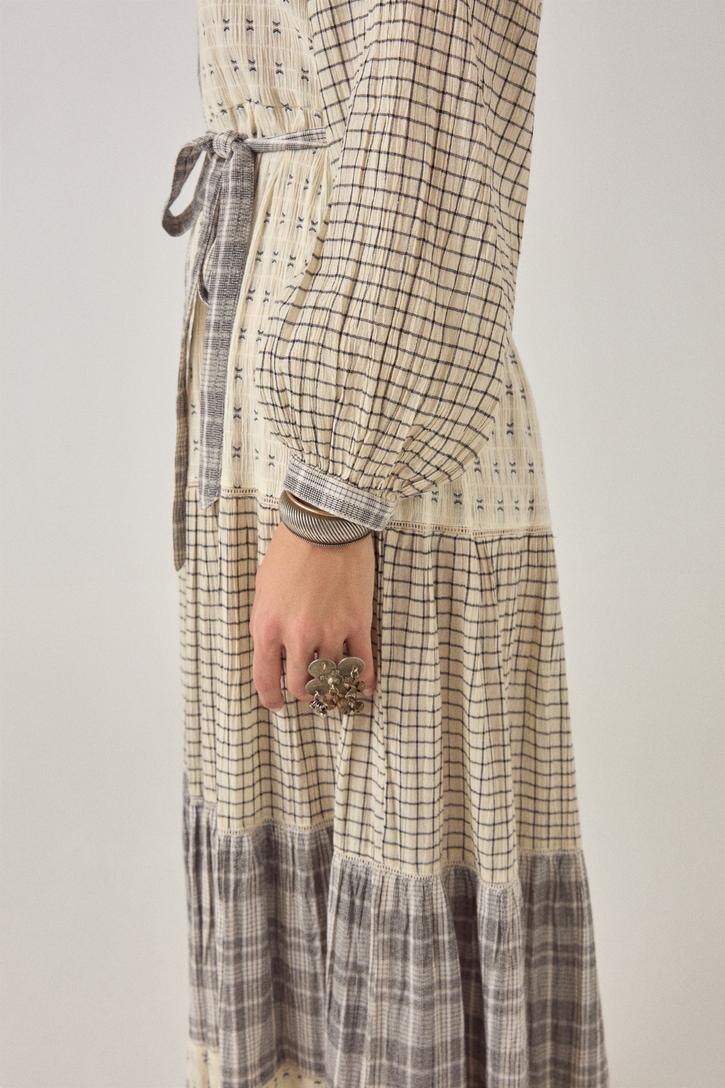 Maison Hotel Alba Dress Patchwork Notes close up 