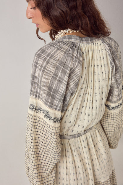 Maison Hotel Alba Dress Patchwork Notes back shot