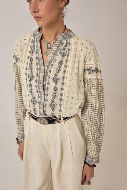 Maison Hotel Noemi Blouse patchwork notes image 2