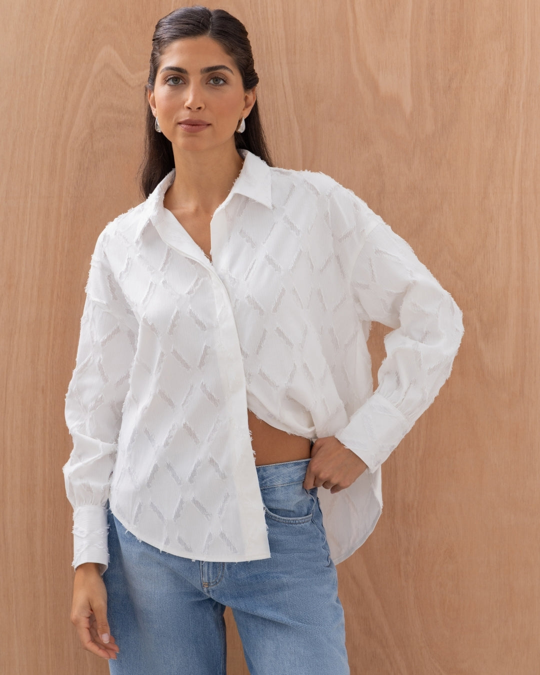 Charli Marlowe stripe shirt in white 1