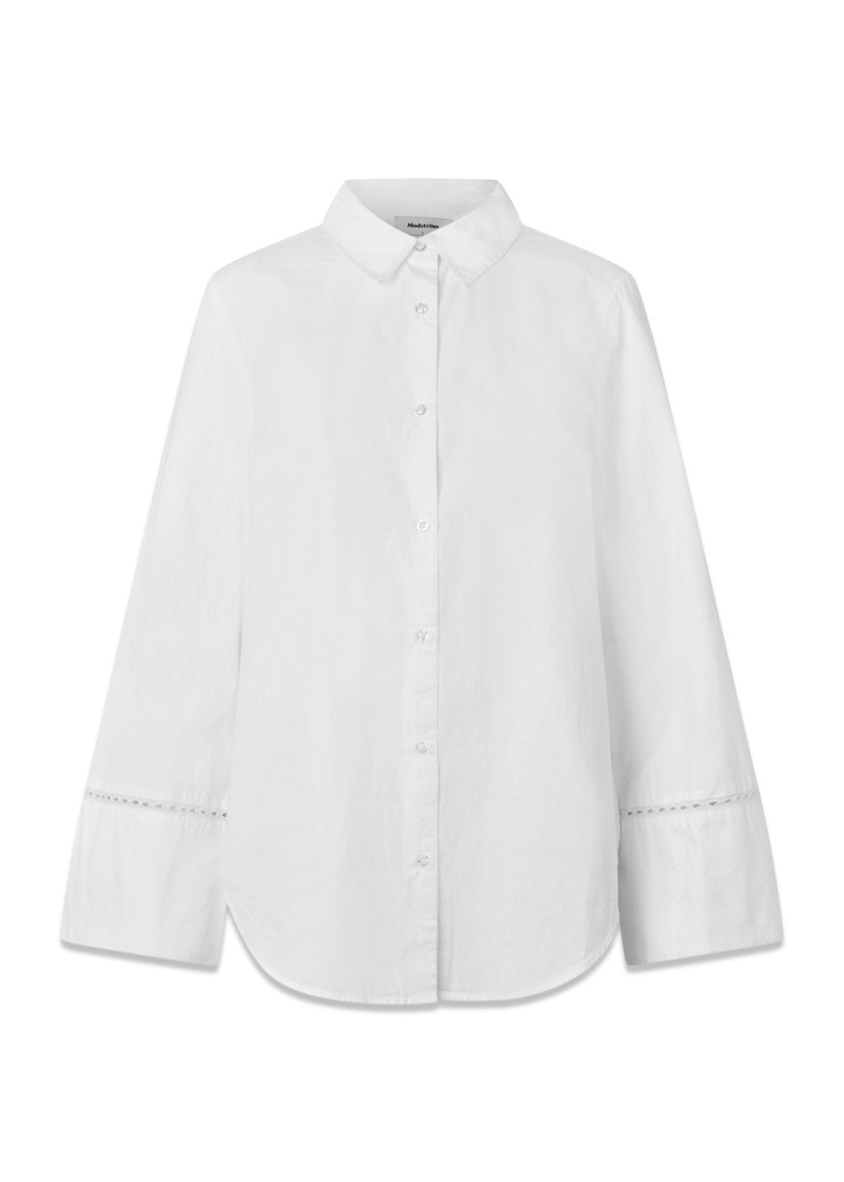 Modström Mallen md shirt in soft white flat lay front