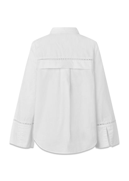 Modström Mallen md shirt in soft white flat lay back