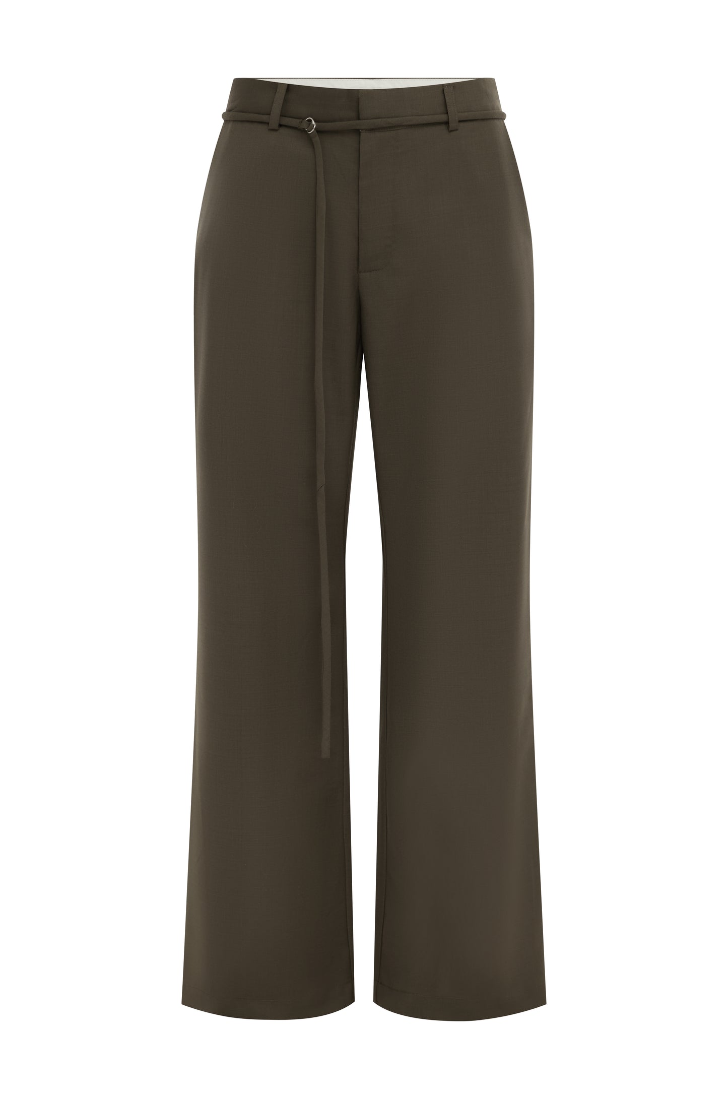 Rowie Marin wool suit pants in chestnut flat lay