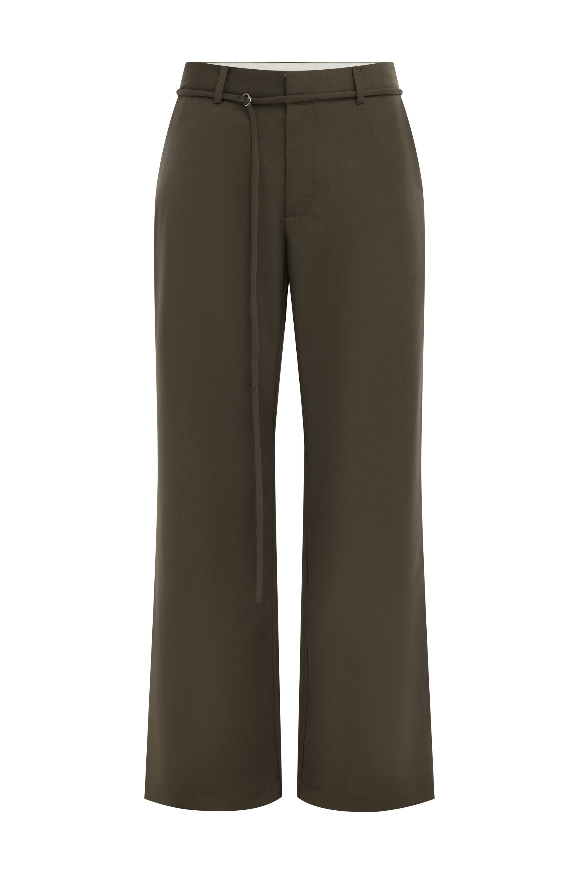 Rowie Marin wool suit pants in chestnut flat lay