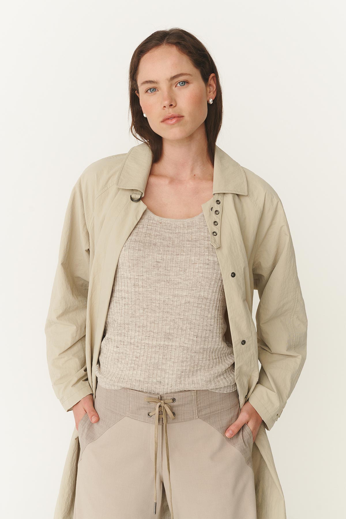 Rowie Marlow classic trench in stone 