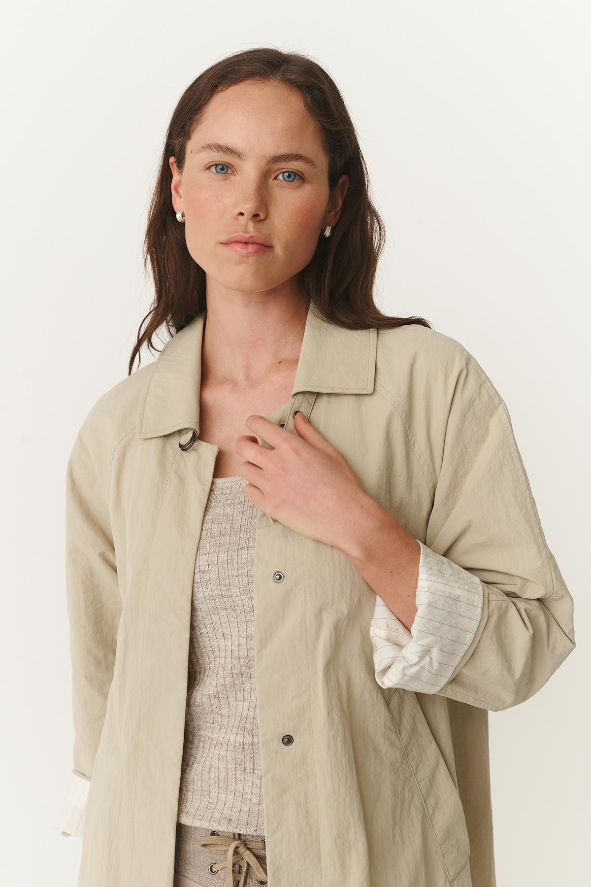 Rowie Marlow classic trench in stone 2