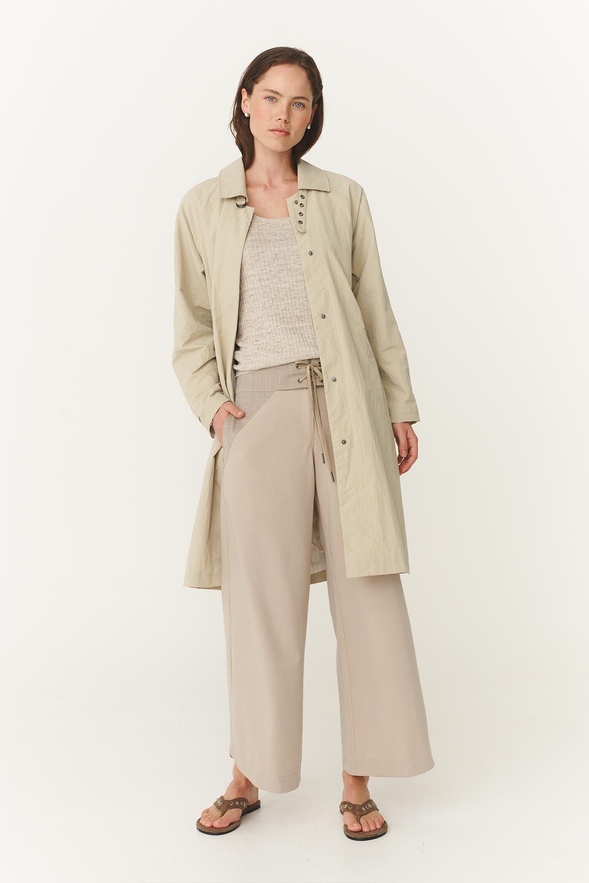 Rowie Marlow classic trench in stone 2