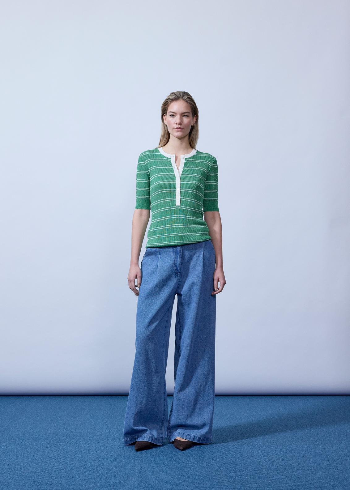 Modstrom Pacifico green stripe polo top 2