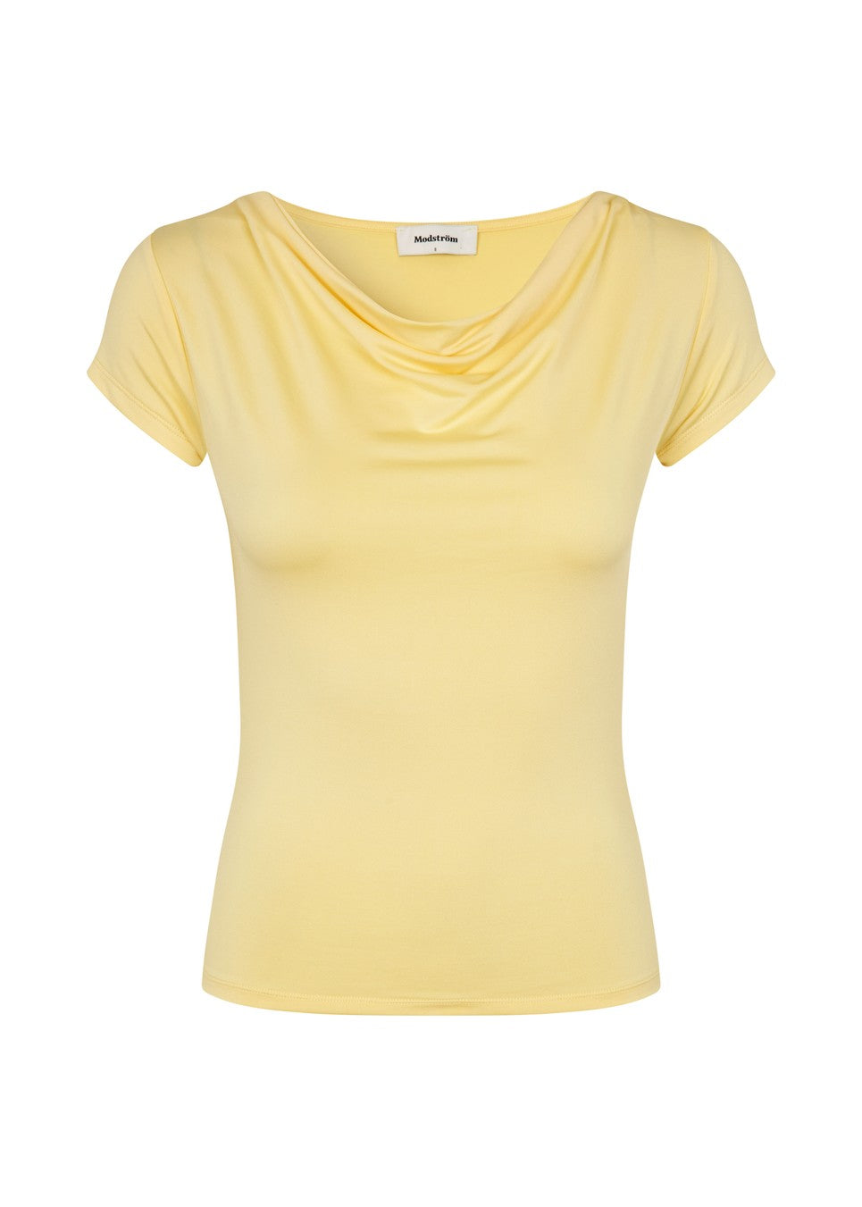 Modström Hima md drapey t-shirt in jojoba flat lay front 1