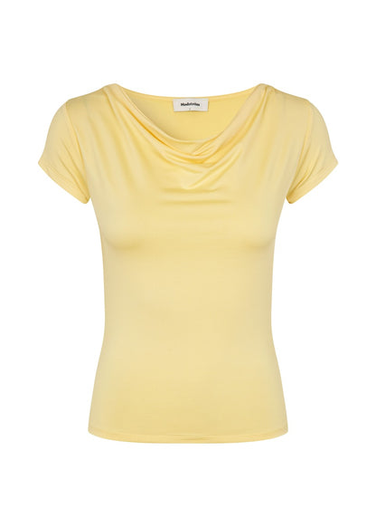 Modström Hima md drapey t-shirt in jojoba flat lay front 1