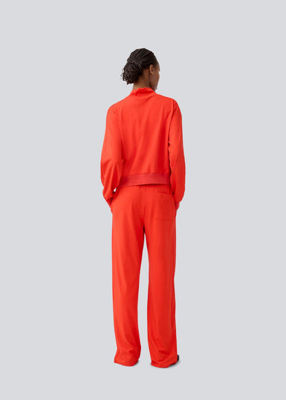 Modstrom Marietta MD T-neck Sweater – Fire Red on model back shot