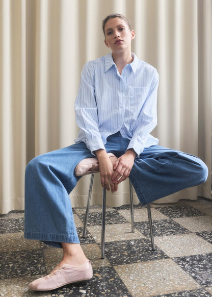 Mille Stripe Shirt – Light Blue & Navy Stripe
