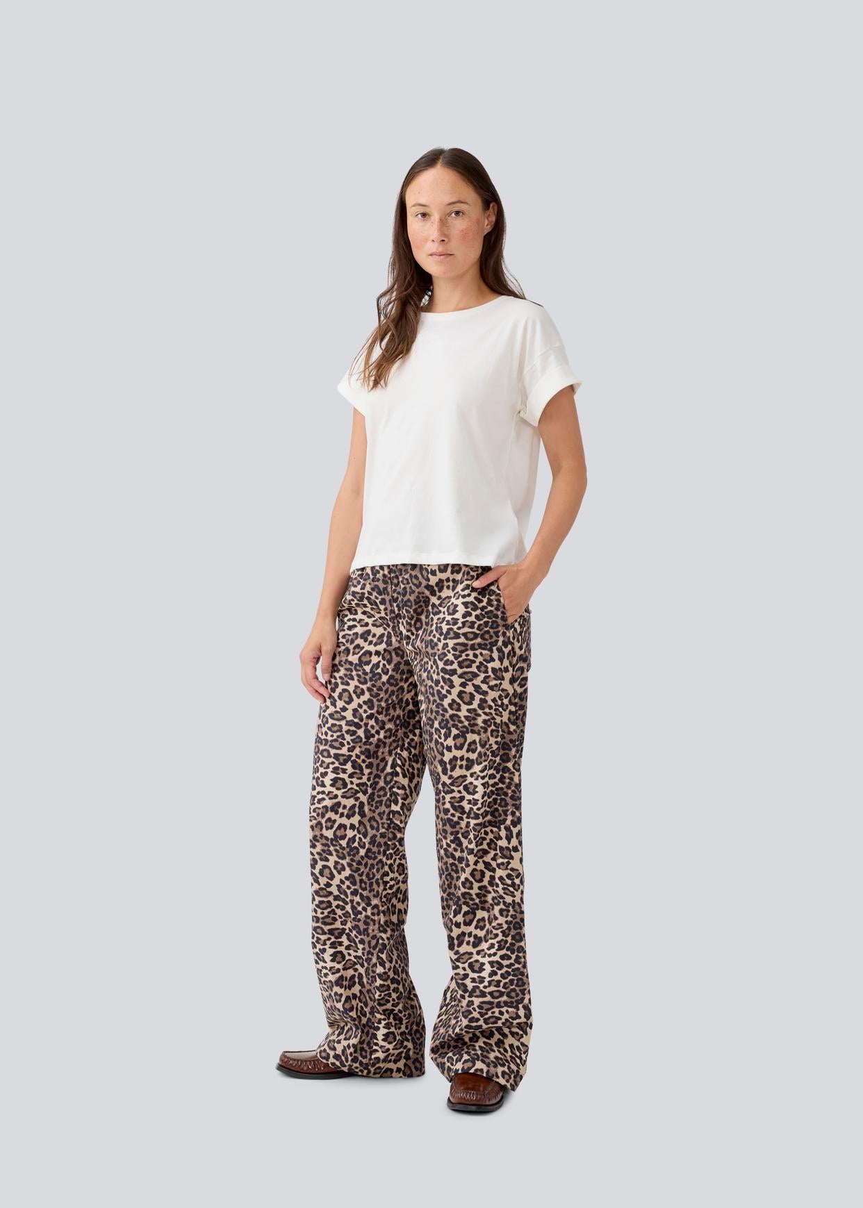 Modstrom Mood MD Leopard Print Pants on model front 