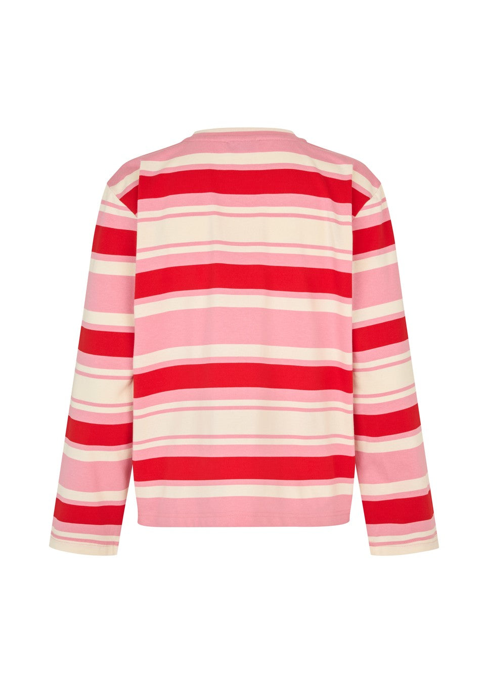 Modstrom Urban stripe Long Sleeve tee in hibiscus pink stripe 2
