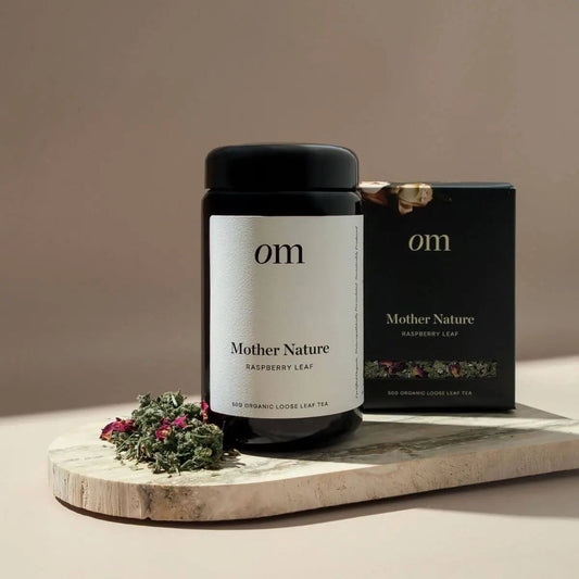 Organic Merchant mother nature raspberry tea container and box