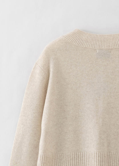Aleger v-neck sweater in shell close up