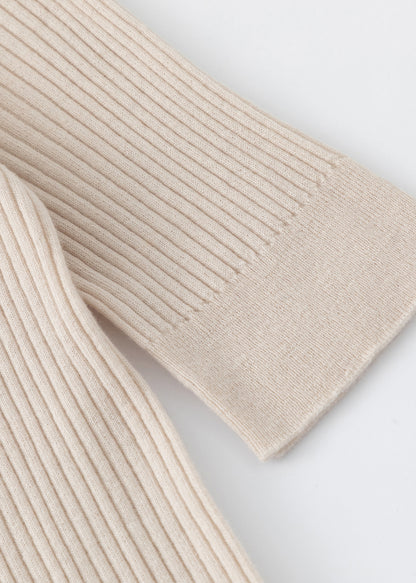aleger cashmere blend ribbed tee in light shell cuff
