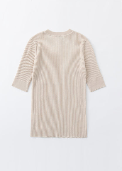 aleger cashmere blend ribbed tee in light shell back