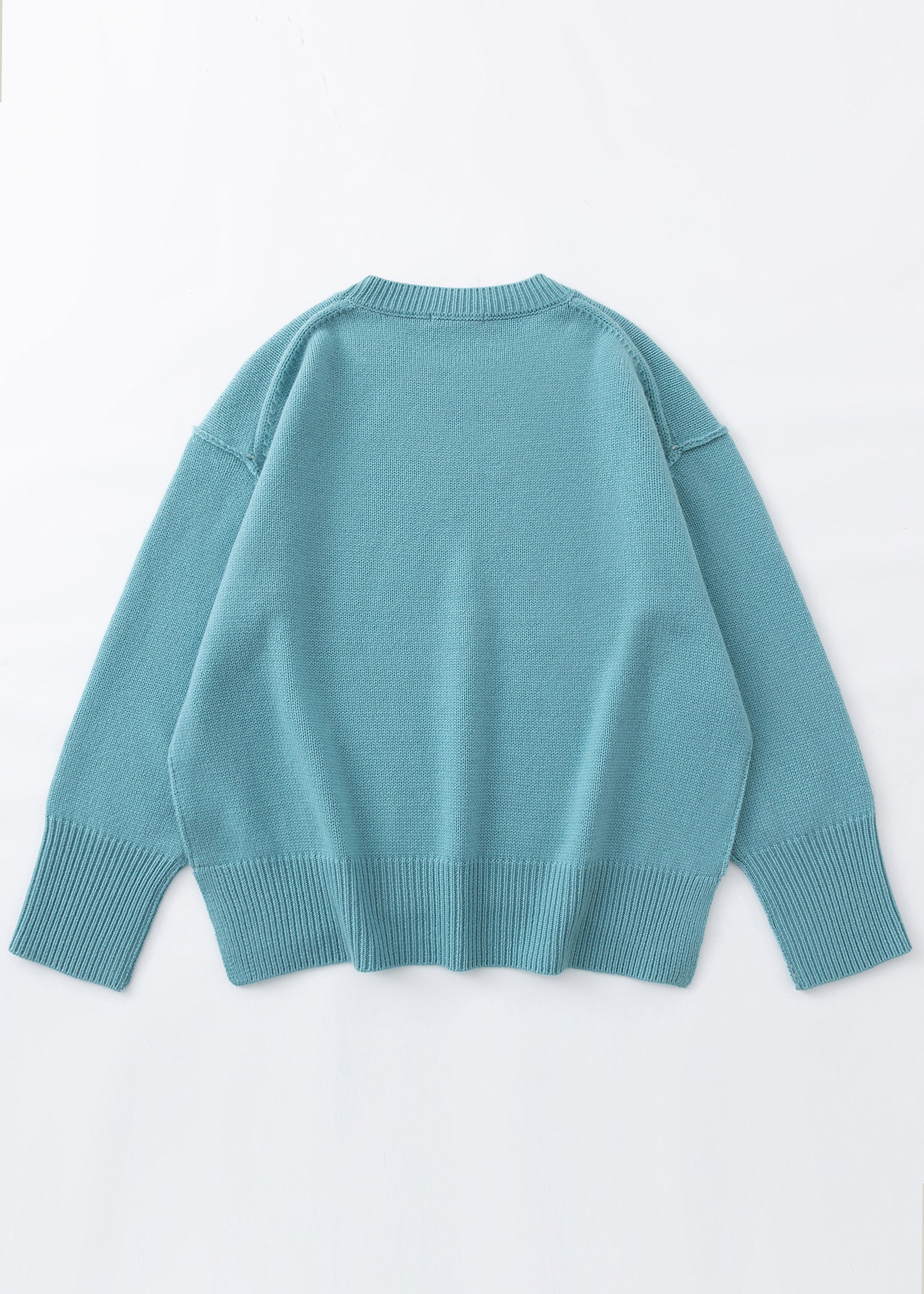 Aleger cashmere sweater in sicily blue back shot