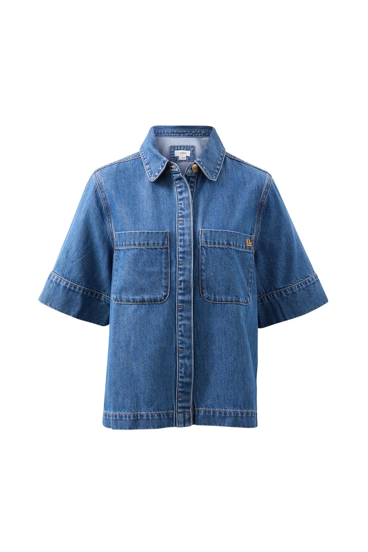 Ceres Life Noa Shirt fresh indigo flat lay