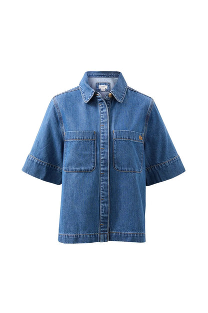 Ceres Life Noa Shirt fresh indigo flat lay