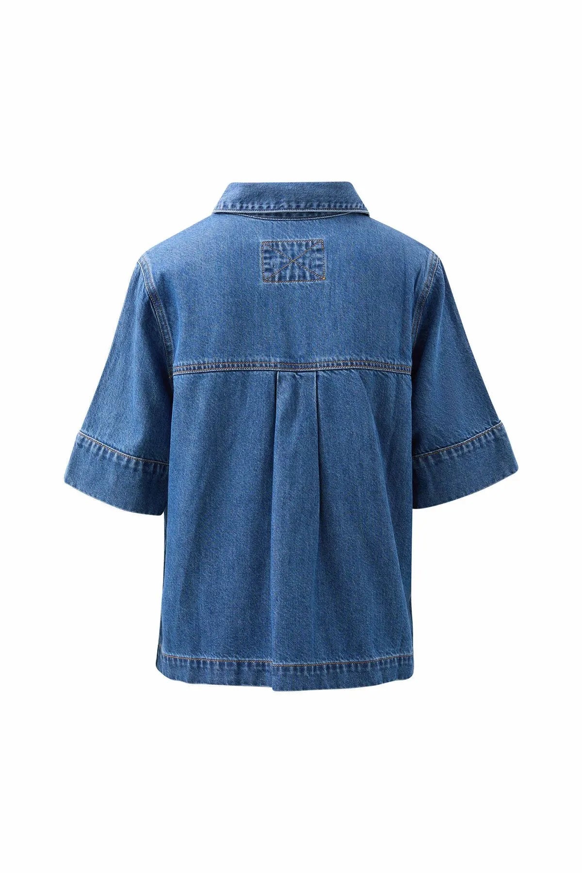 Ceres Life Noa Shirt fresh indigo flat lat back