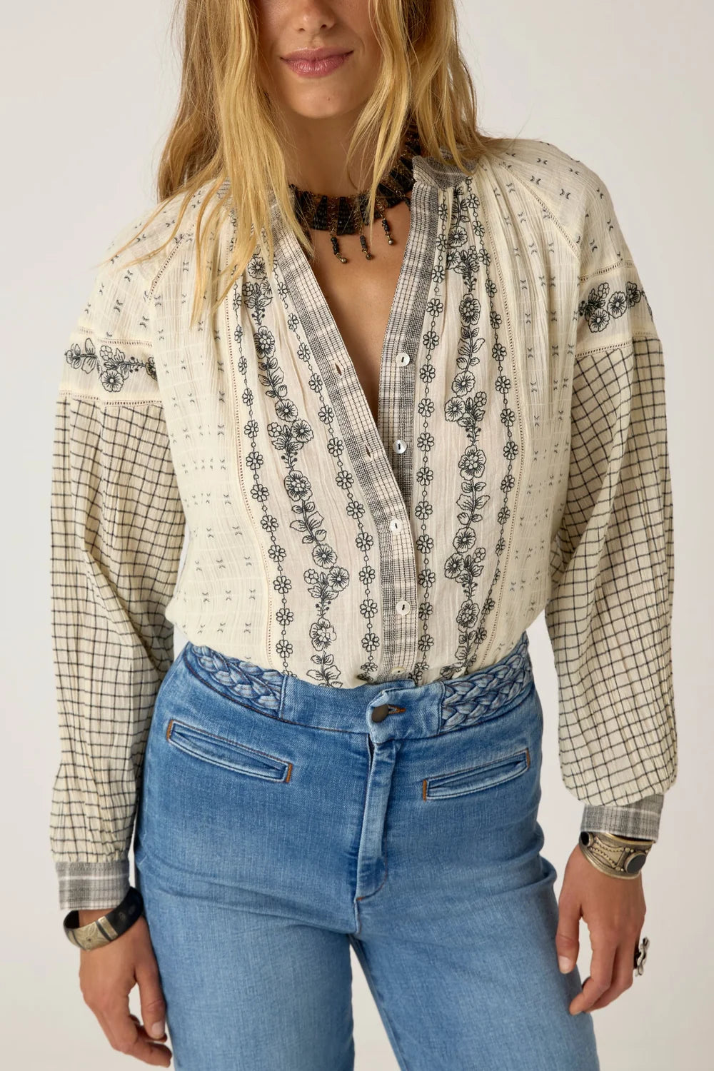 Maison Hotel Noemi Blouse patchwork notes image 1