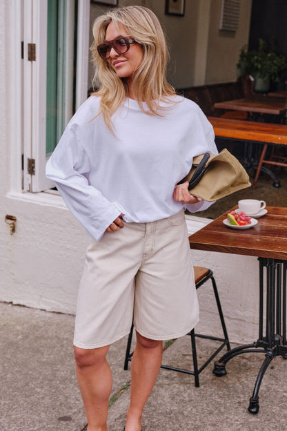 Ceres Life Olive Belted Shorts in Fresh Sand 1