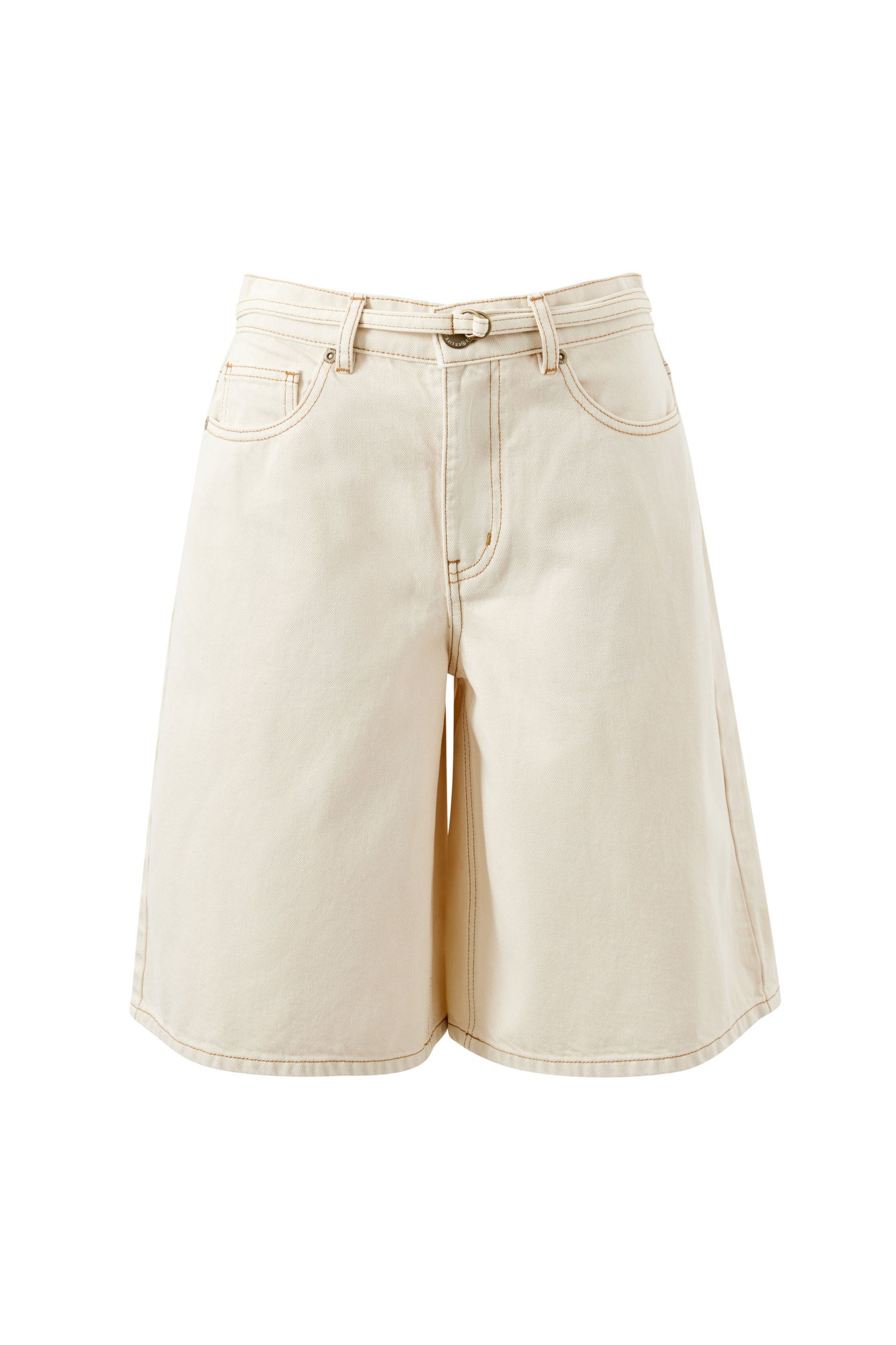 Ceres Life Olive Belted Shorts in Fresh Sand flat lay front