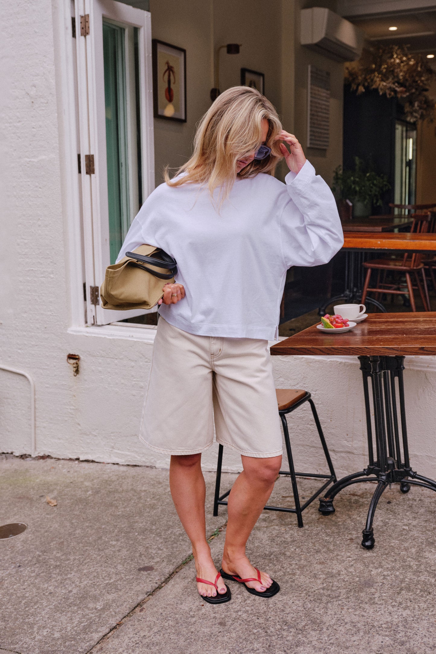 Ceres Life Olive Belted Shorts in Fresh Sand 2