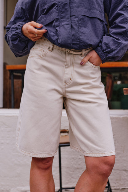 Ceres Life Olive Belted Shorts in Fresh Sand 3