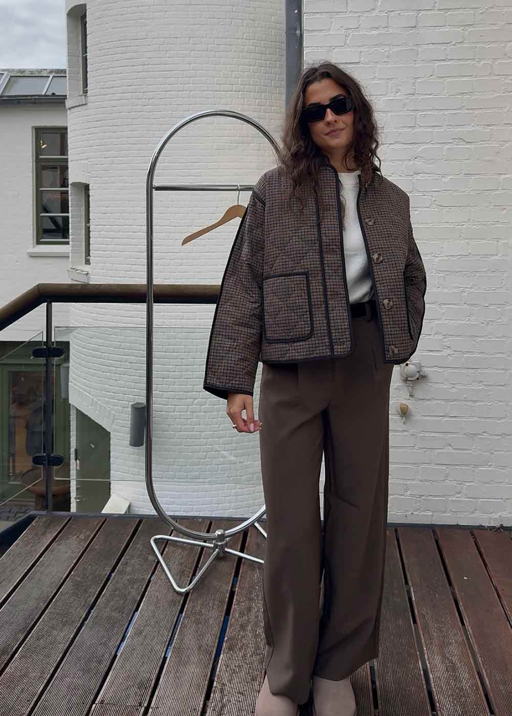 Modström Omine jacket in check on model