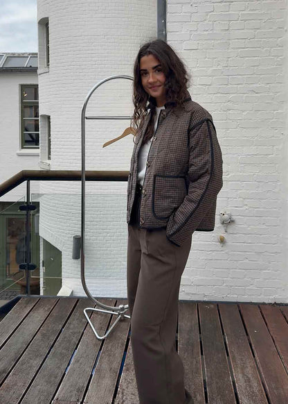 Modström Omine jacket in check on model side on