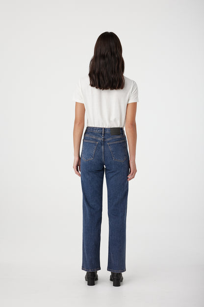 Outland Denim Zoe high rise in harbour wash back shot 